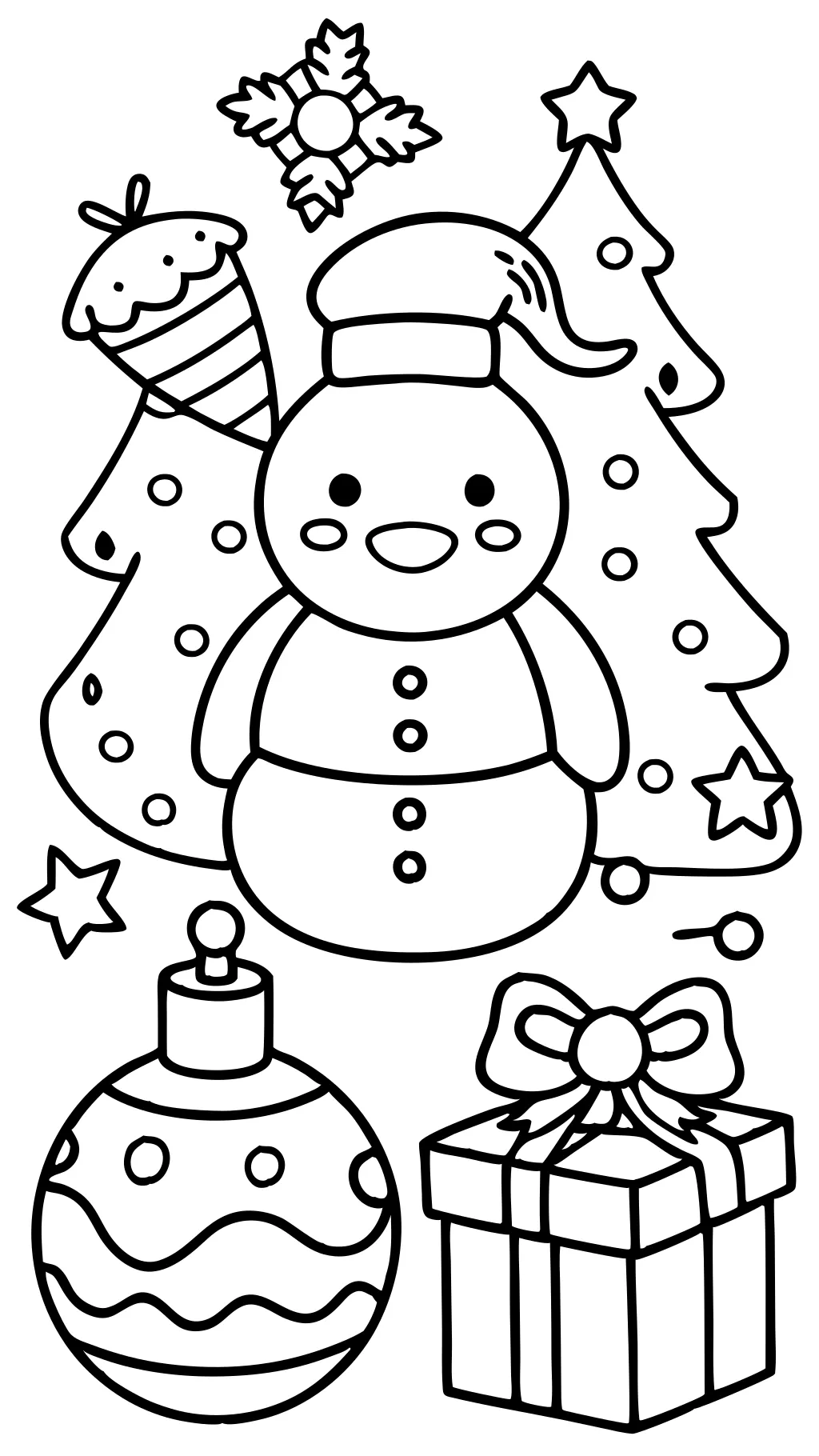 printable easy christmas coloring pages